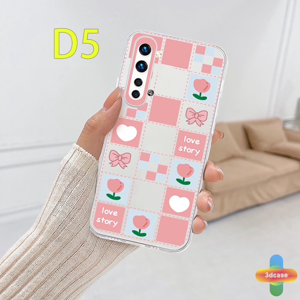 Soft Case Realme C11 2021 C21Y C31 C35 C15 C21 C25 C20 C3 C12 C2 C25S 5S 5 5S 5i C17 7i C1 C25Y C2 C3i 6i C20A realme Narzo 20 10 10A 20A 30A A7 A5S A15 A16 Y12 Y20 Y15S A03 Pink Love Heart Transparent Case