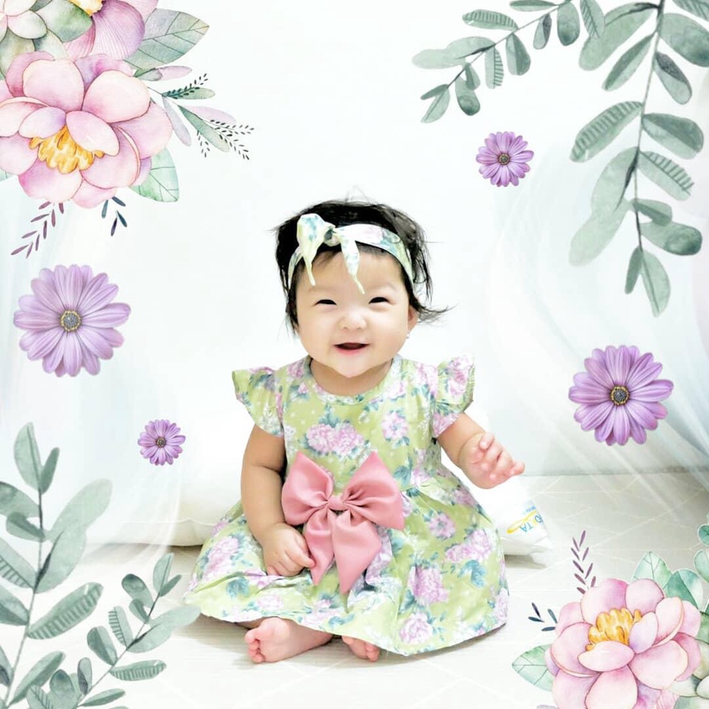 setelan katun anak perempuan harian baby cewek MILLEA ROSE PEONIES SAKURA set 0-2 TAHUN baju bayi anak perempuan setelan anak perempuan