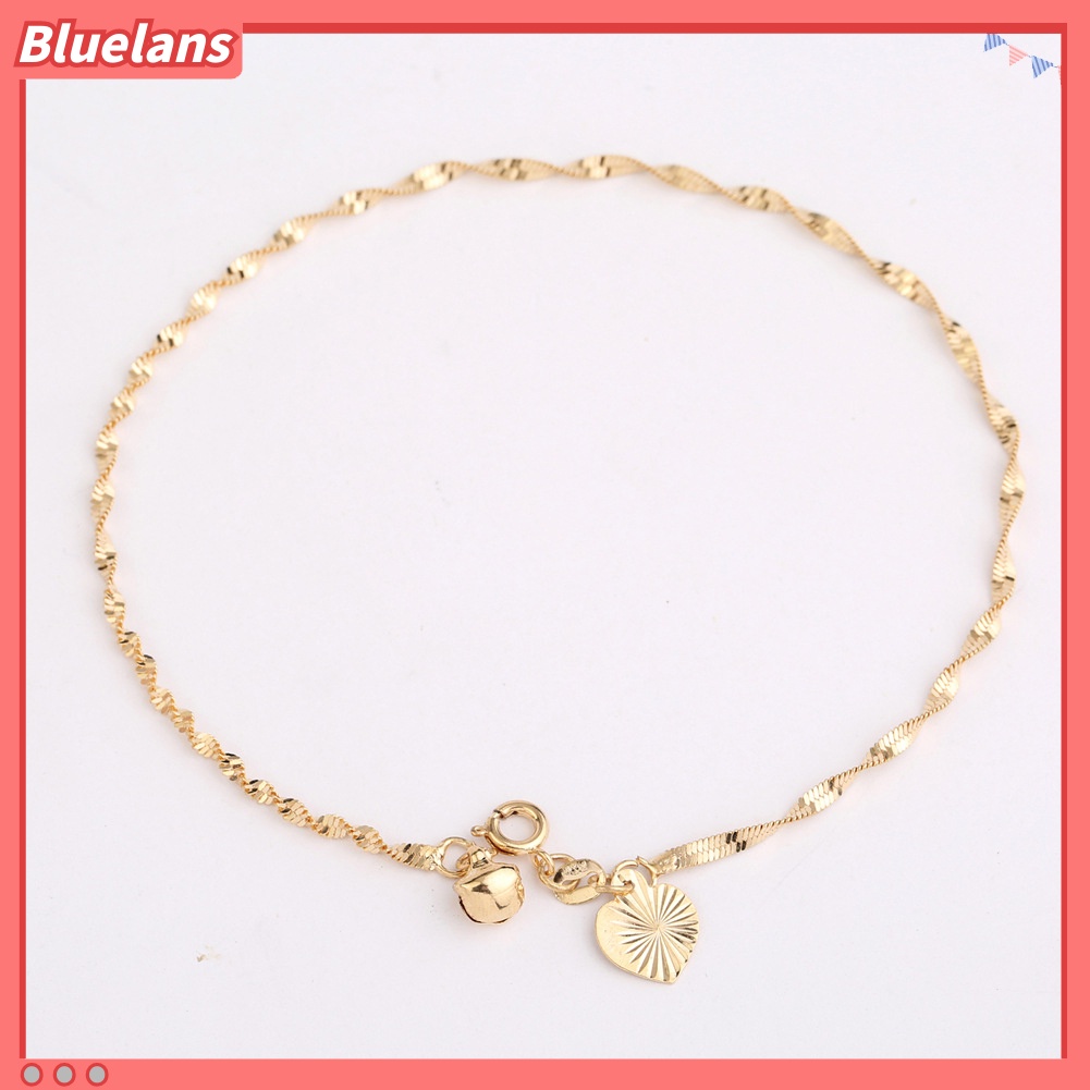 Bluelans Metal Heart Charm Anklet Women Summer Beach Sandal Barefoot Ankle Bracelet