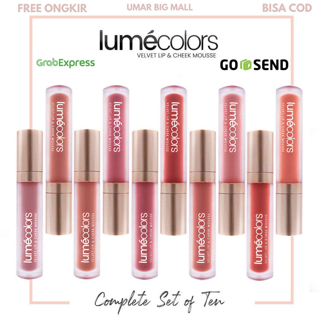LIPSTIK 3 in 1 Multifungsi: EYESHADOW, BLUSH ON & LIPSTICK LUMECOLORS 100% HALAL MUI resmi BPOM