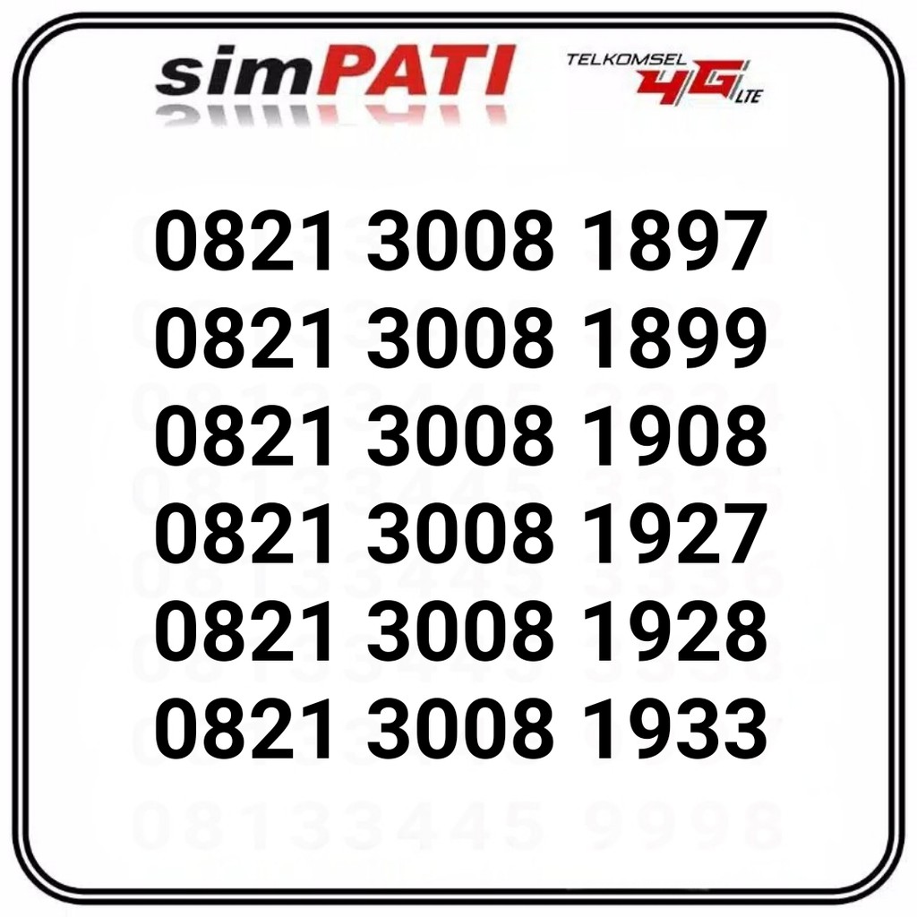 Nomor Simpati Cantik tahun Combo Sakti