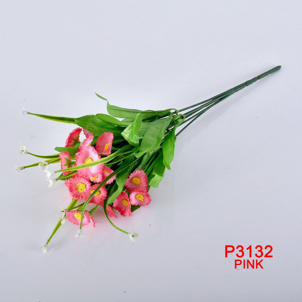 COD / SM.ID BUNGA BUKET BUNGA ARTIFICIAL ROSE BUNGA PALSU IMPORT DEKORASI RUMAH / PESTA P3132-PINK