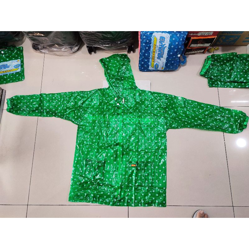 Rainsuit Elmondo 927 [JACKET + PANTS POLKADOTE] Latex Jelly Edition