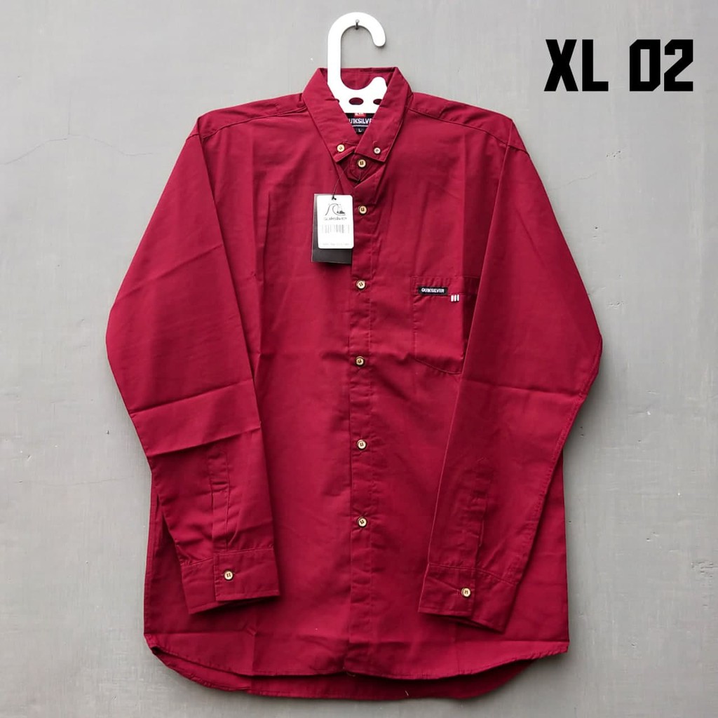 Kemeja pria panjang distro XL / hem bapak panjang / pria polos panjang / lengan panjang pria