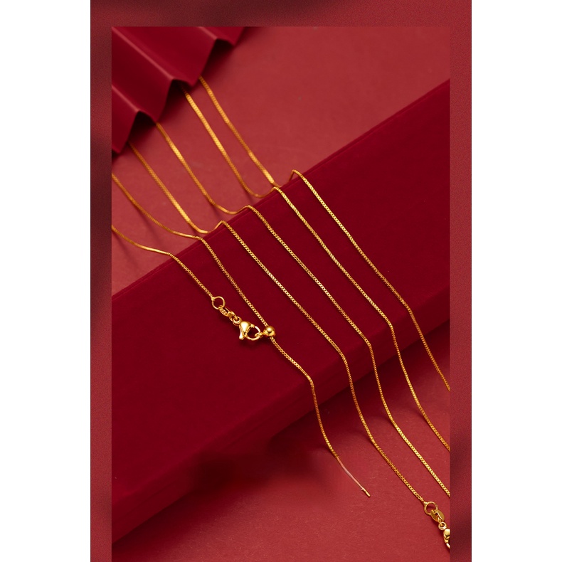 Kalung Rantai O-word Gold plated 24K Gaya Bangkok Untuk Wanita