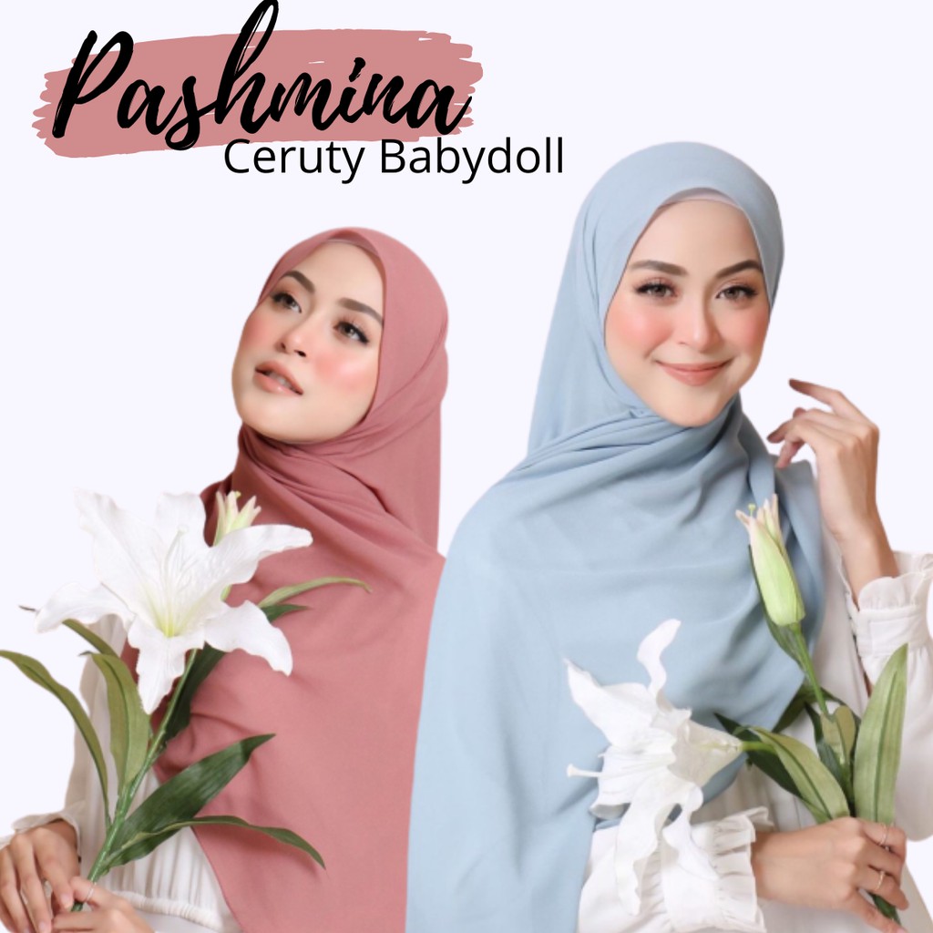 Jilbab Pashmina Ceruti Babydoll Murah Premium ukuran Panjang 180x75cm