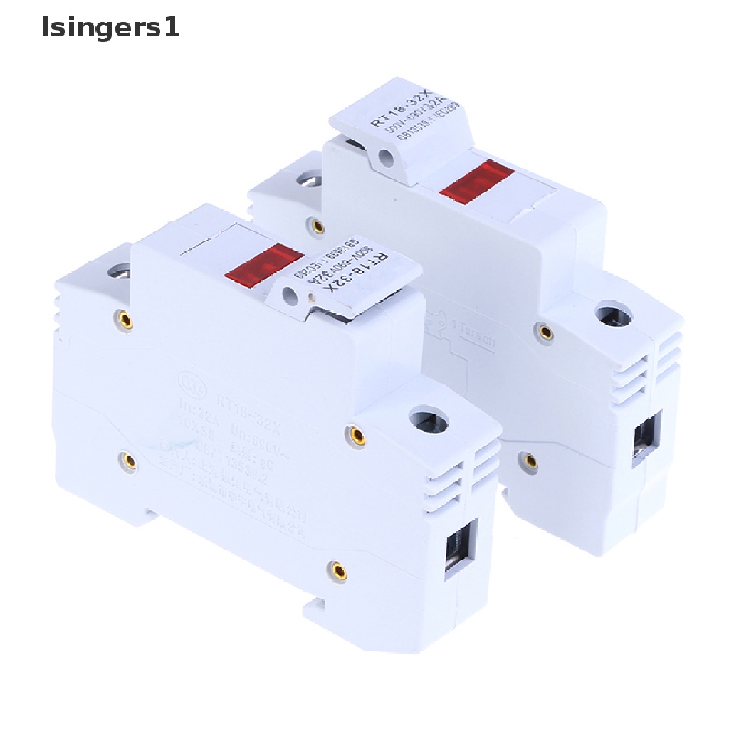 (lsingers1) 2pcs holder Sekring din rail mount rt18-32x ac 380v 32a 1 pole 10x38mm