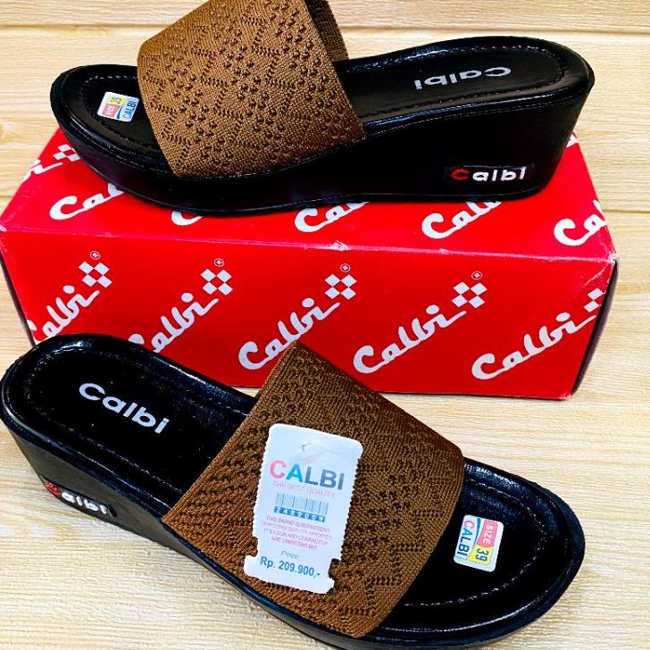 Siap Kirim.. SANDAL WEDGES CALBI RAJUT IMPORT/SANDAL WANITA WEDGES RAJUT