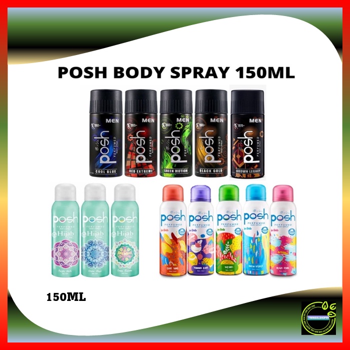 Posh body spray 150ml/posh men/posh girl/women 150ml/posh hijab