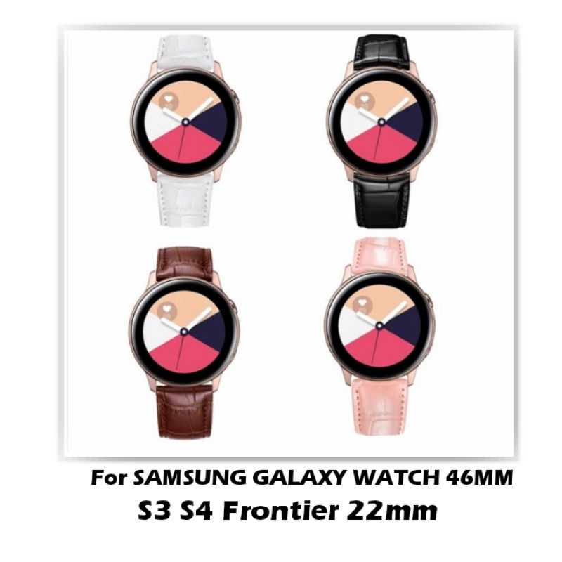 STRAP TALI JAM TANGAN -FOR SAMSUNG GALAXY WATCH 46MM S3 S4 FRONTIER - KULIT STYLE LEATHER CROCODILE 22MM