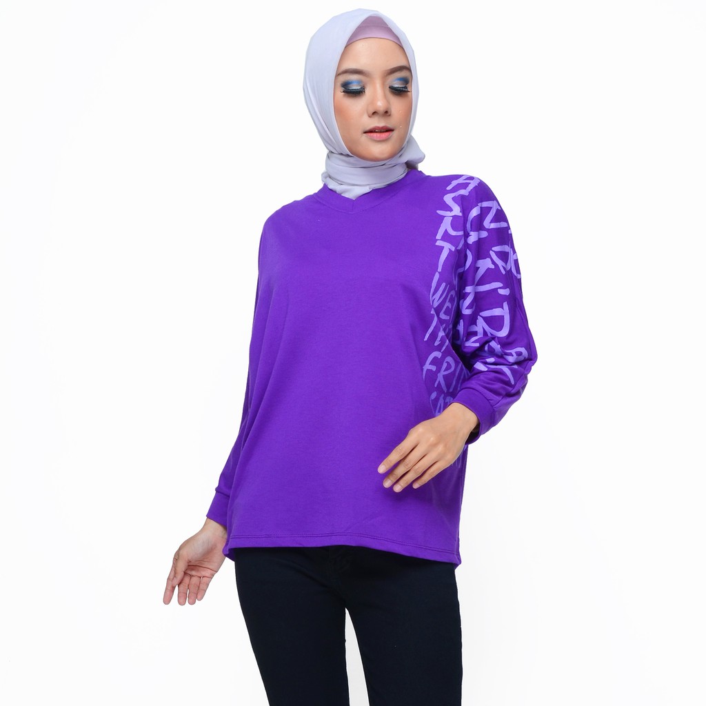 Blus Lengan Panjang Wanita Muslim Gaya korea Printing - XSHOP Autumn