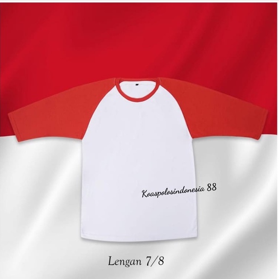 Kaospolos - Kaos Reglan Seragam Merah Putih Hari KEMERDEKAAN 17 AGUSTUS HUT RI Se INDONESIA