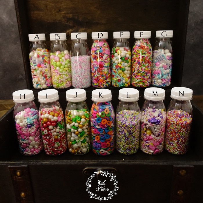 Chefio Edible Sprinkle Cake / Sugar Beads Trimit Topping Cake Ice Cream