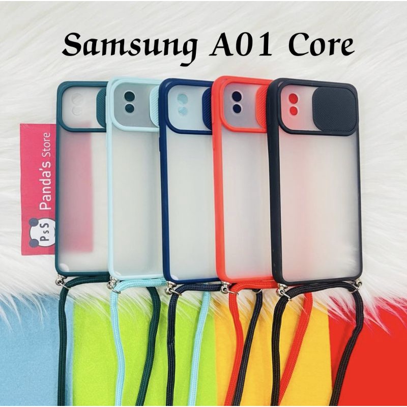 Samsung A01 core Softcase dove sliding camera + Tali Laynard [Premium]