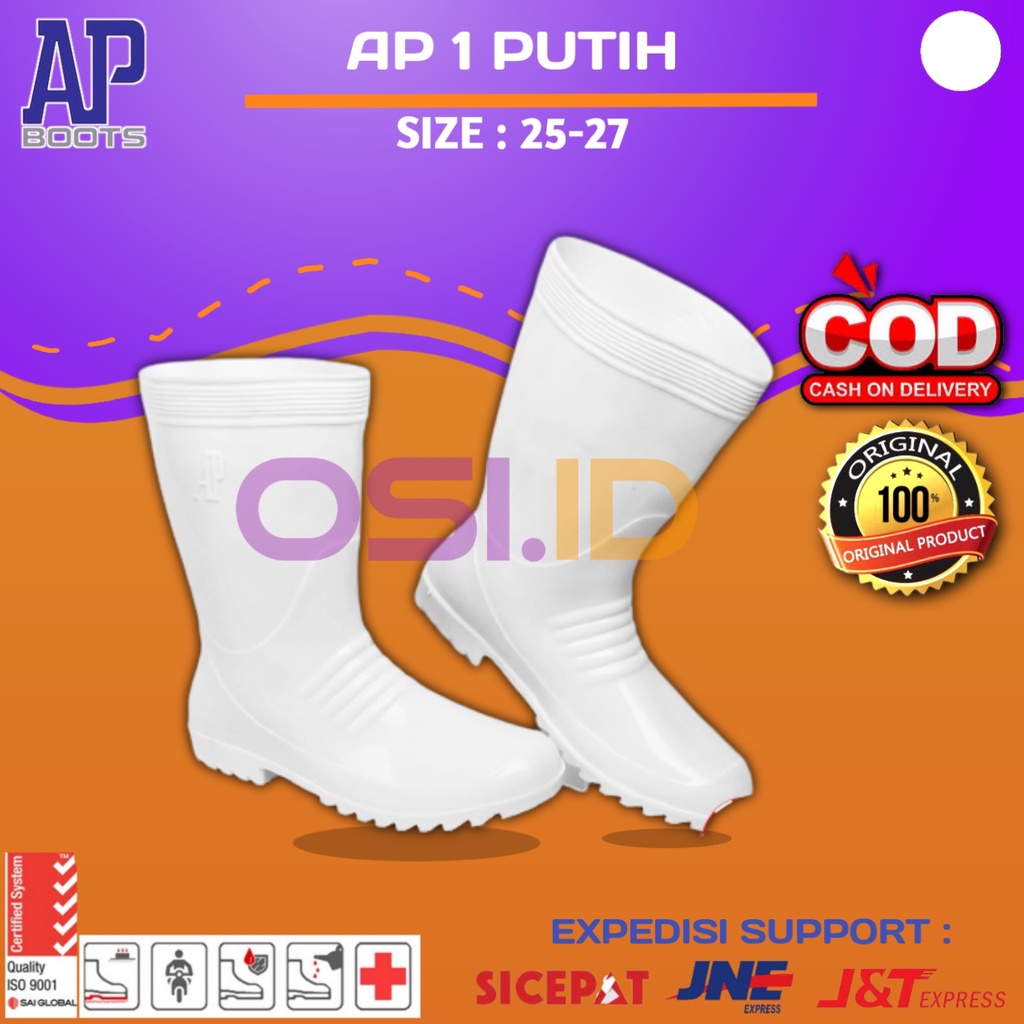 OSI.ID Sepatu Boot Pendek AP BOOTS AP 1 PUTIH PERAIRAN PERIKANAN/sepatu perkebunan, sepatu Septy pri