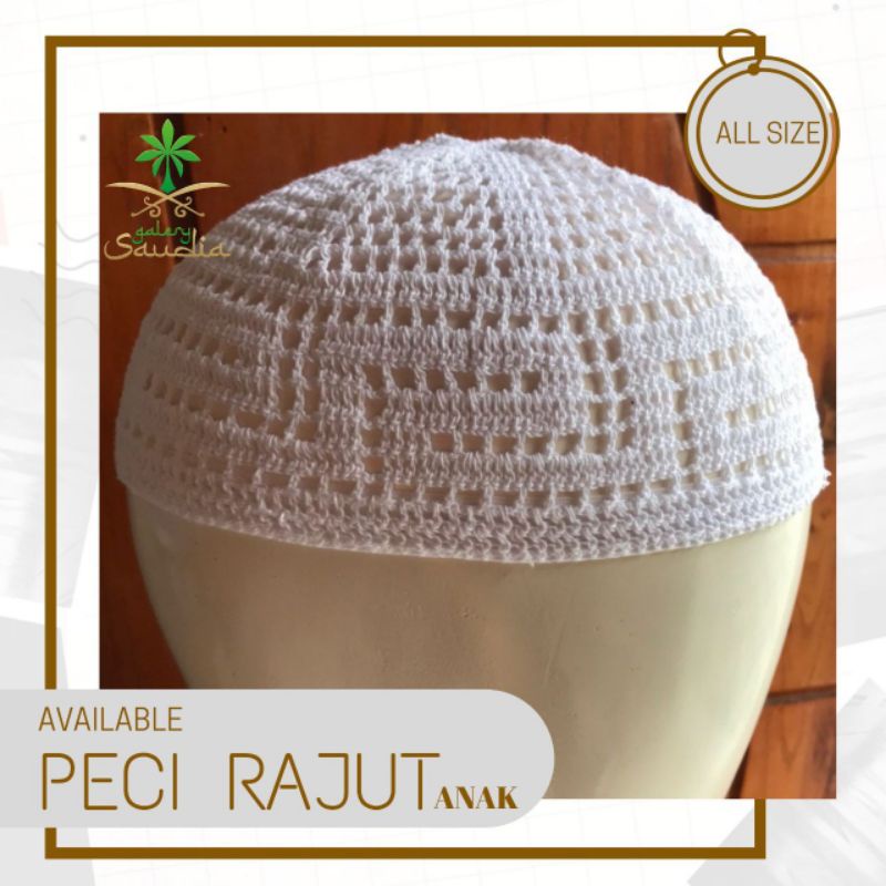 Peci Rajut Anak Putih import