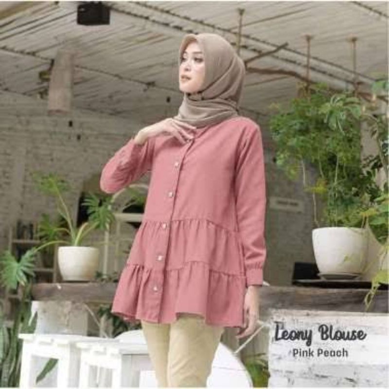 Baju Wanita leoni Blus Bahan Crinkle