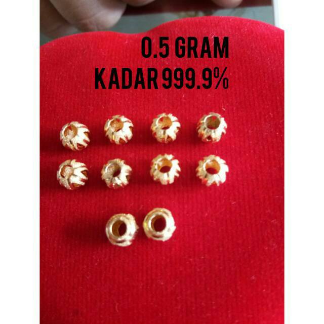 charm emas asli kadar 999.9% penyekat gelang kristal