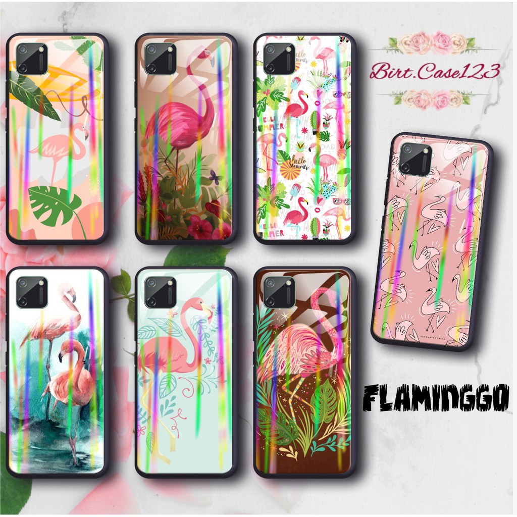 BC Case silikon Gambar FLAMINGO back case glass aurora realme c1 c2 c3 3pro x xt 2 5 5pro 6 6pro etc