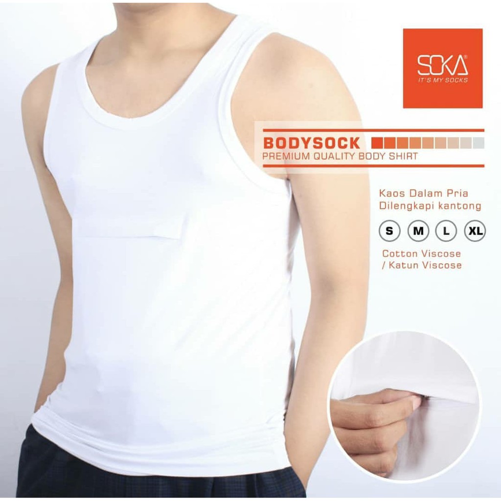 Kaos Umroh - Kaos Singlet Haji SOKA / Undershirt pocket basic - Hybrid