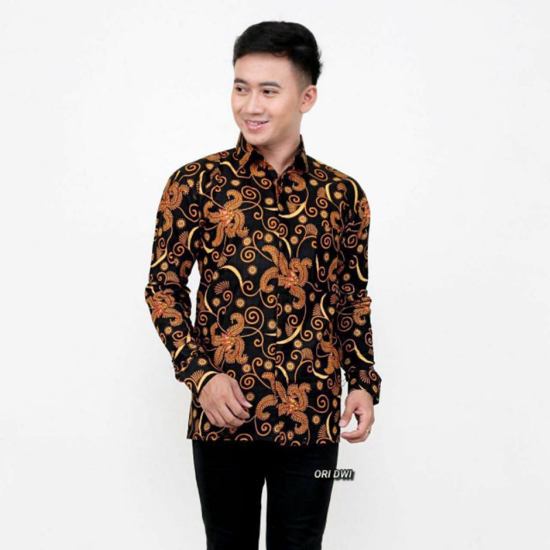 Batik Pria Lengan Panjang Terbaru Motif Kenongo Hrbo Terlaris