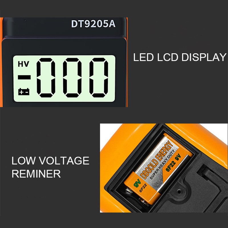 Bonkyo Alat Pengukur Multimeter Digital Portable Multimeter desain anti-bakar layar sudut besar sekering ganda