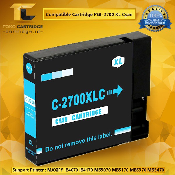 Cartridge Tinta Compatible Canon PGI 2700XL PGI-2700XL Cyan Plus Chip