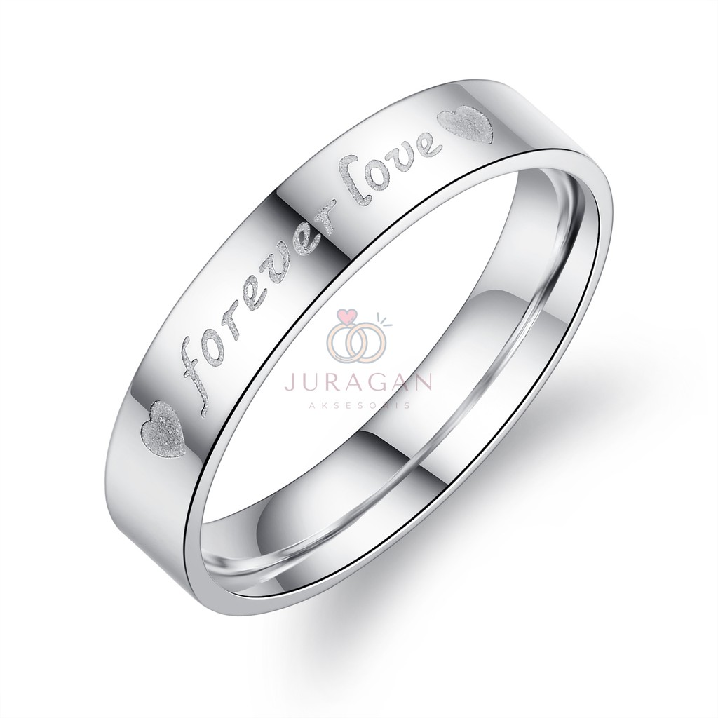 [HIGH QUALITY] Cincin Couple BUCIN R51 Titanium Ukir Nama + Box Cincin Beludru + BONUS Gelang Couple