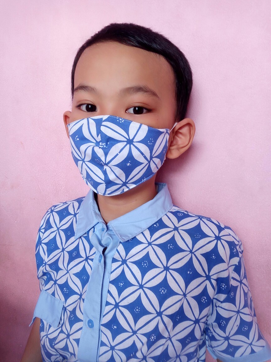 Masker Batik Anak Anak Kembaran Dress & Kemeja