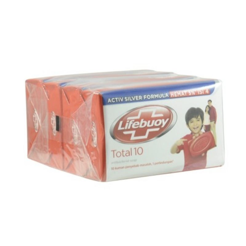 Sabun LIFEBUOY JUMBO TOTAL 10 MERAH ISI 4 X 110 GR - SABUN BATANG MANDI BESAR