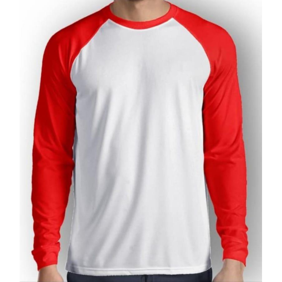 Kaos polos - Kaos Raglan polos pria lengan panjang kombinasi warna | atasan baju reglan seragam panjang unisex