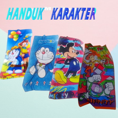 HANDUK MANDI KARAKTER 140 x 70 cm BAHAN HALUS &amp; TEBAL