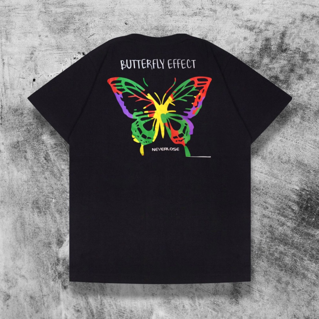 Kiashu Kaos Baju Butterfly Effect Kupu Kupu Distro Pria Wanita Oversize Terbaru