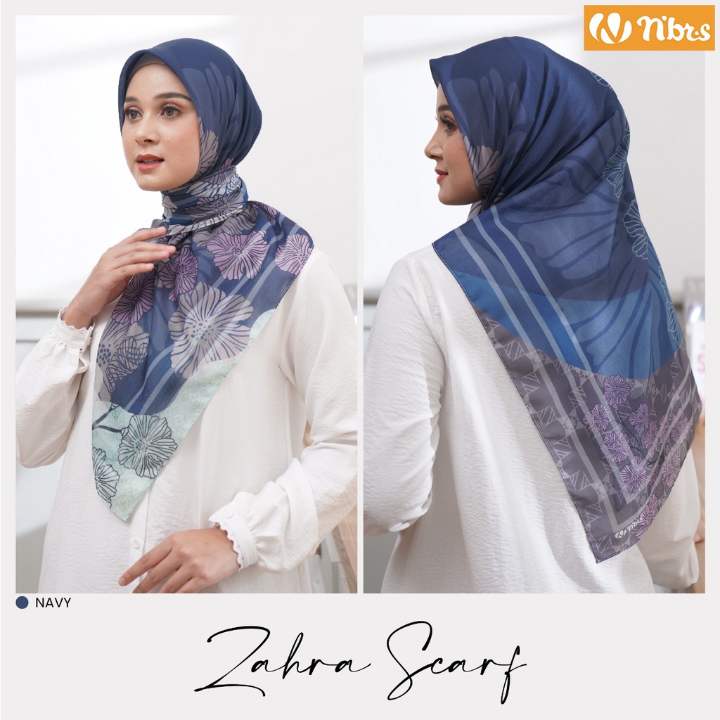 NIBRAS HIJAB ZAHRA SCARF HIJAB MODERN KEKINIAN BAHAN VOAL MOTIF PRINT by NIBRAS HIJAB