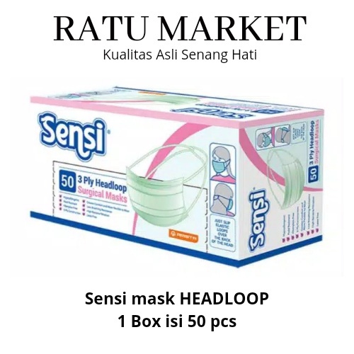 Masker - Sensi Mask Headloop Isi 50 Pcs / Masker Sensi Hijab