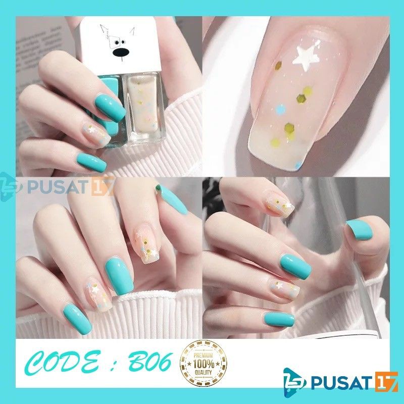 L1 Kutek HALAL 2 Warna | Kutex 2in1 Nail Polish Art 2 Tone | Cat Kuku Muslimah Nail Gel Gell