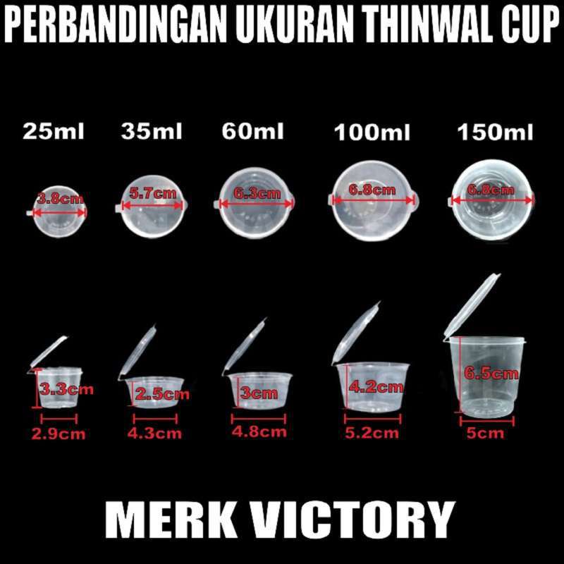 Cup Puding Mini 100ml 1000pcs Perdus Thinwall Slime Sambal Merpati 100 Ml Cup Plastik Murah