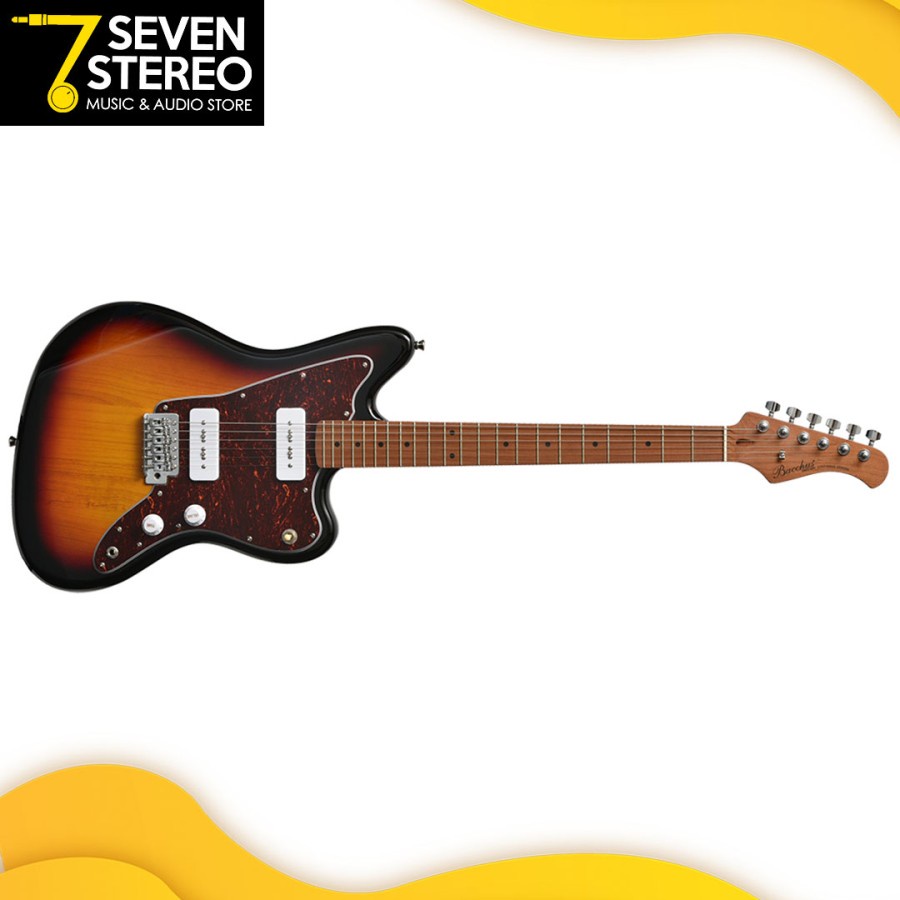 Bacchus BJM-1RSM BJM1RSM Jazzmaster 3 Tone Sunburst Roasted Maple Neck