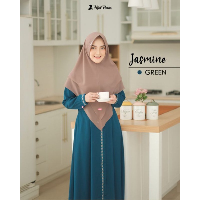 Gamis Jasmine by Hasna hijab // hasnahijab // gamis only // gamis warna green bootle