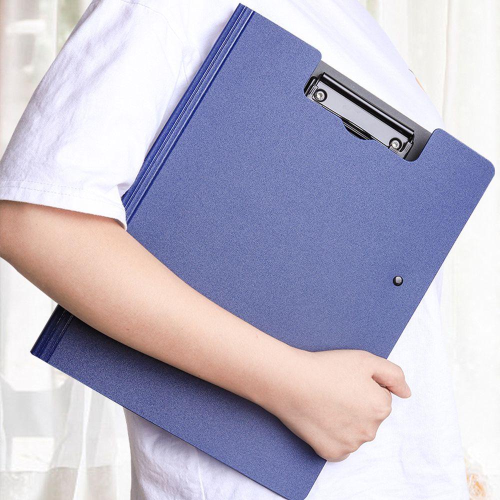 [Elegan] A4 File Folder Vertikal Double Clips Papan Alas Tulisan Memo Clip Board Test Penyimpanan Kertas Tulisan Clipboard