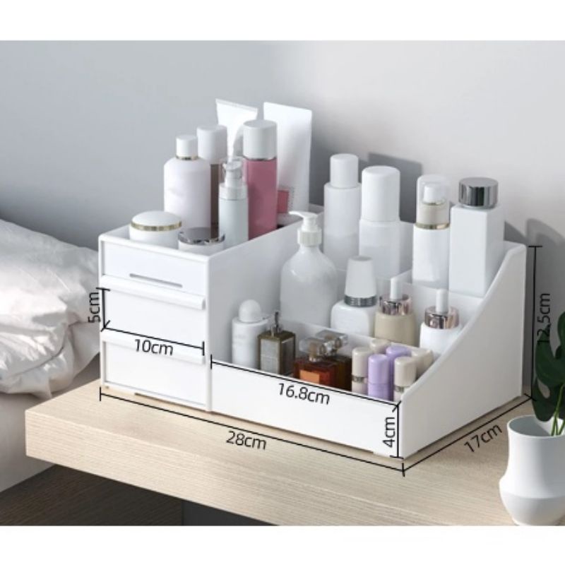 Rak Kosmetik Drawer Make Up Organizer Kotak Skincare Makeup Laci Rak Meja kecil MS88