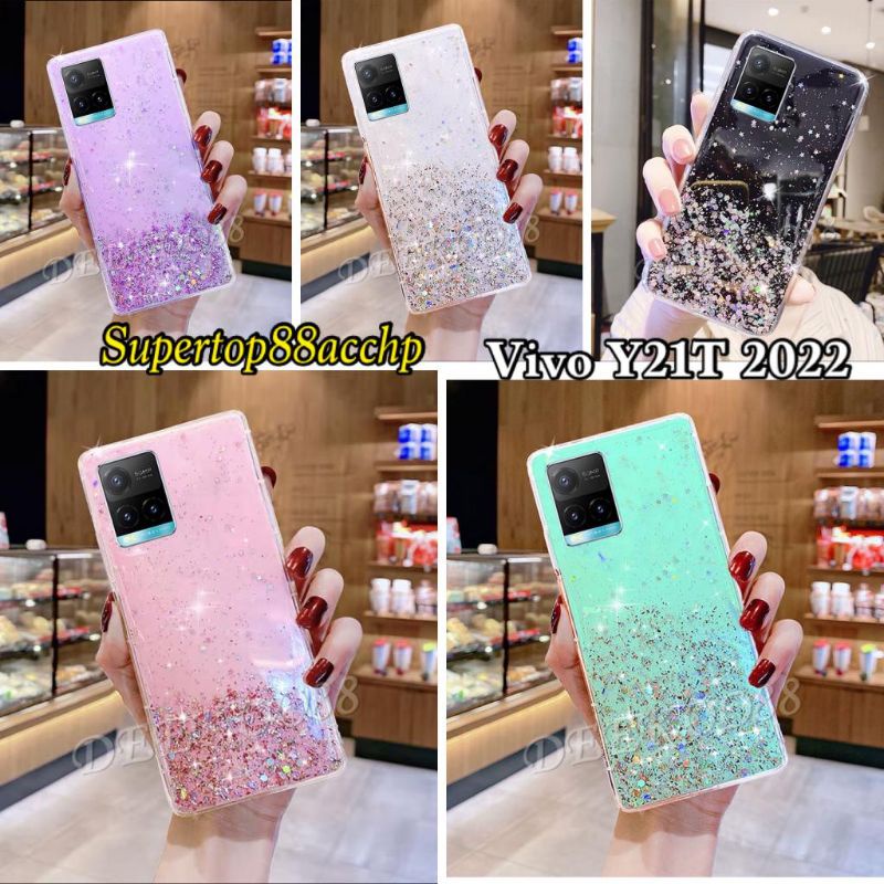 Vivo Y21/Y21S/Y21A/Y21T/Y33T/Y33S/Y01/Y15S/Y75 5G/T1 5G Casing Soft Case Tpu Bahan Premium Glitter Glossy