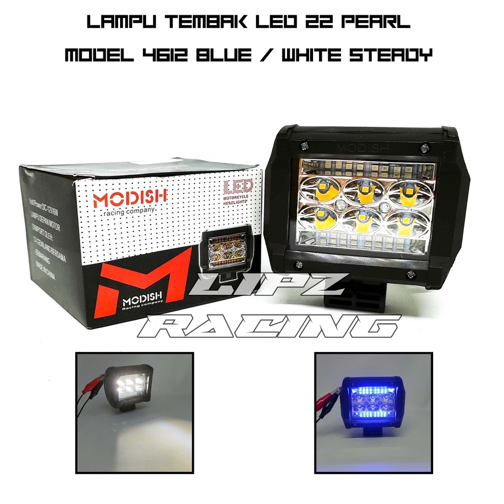 LAMPU TEMBAK LED MODEL 4612 WHITE / BLUE   LAMPU TEMBAK MOTOR