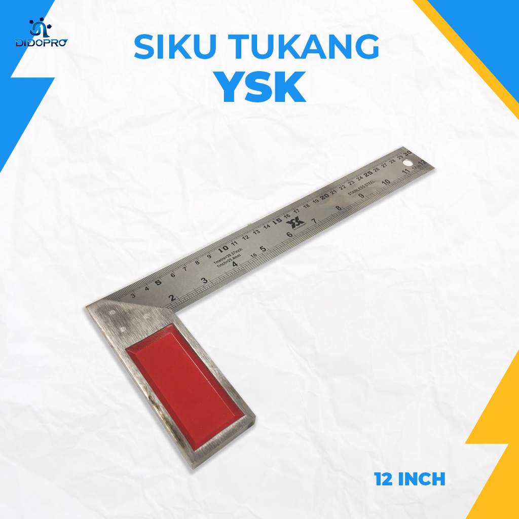 Penggaris Siku Tukang 30 cm Stainless