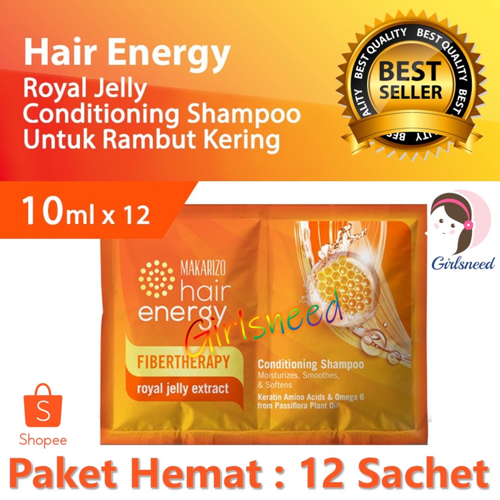 12 Sachet Shampoo Makarizo Royal Jelly Extract 10ml GIRLSNEED77