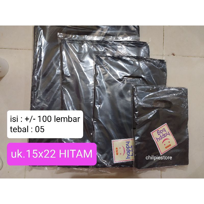 (isi 100) Plastik Plong Hitam 15 / Plastik oval hitam 15x22 / Plastik plong HD plastik hitam oval 15