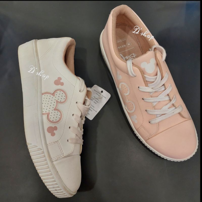 Sneakers Wanita Kekinian Kepala Mickey Mouse Putih Pink Korea DISNEY By Matahari Dept Store