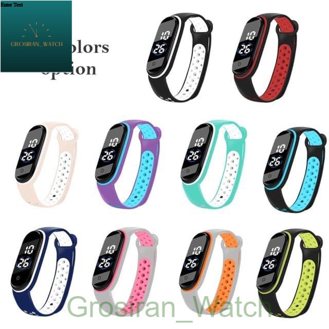 JAM TANGAN ELECTRONIC IP67 UNISEX SPORTY OLAHRAGA PREMIUM LED MIBAND DIGITAL LD-55 [G_W]