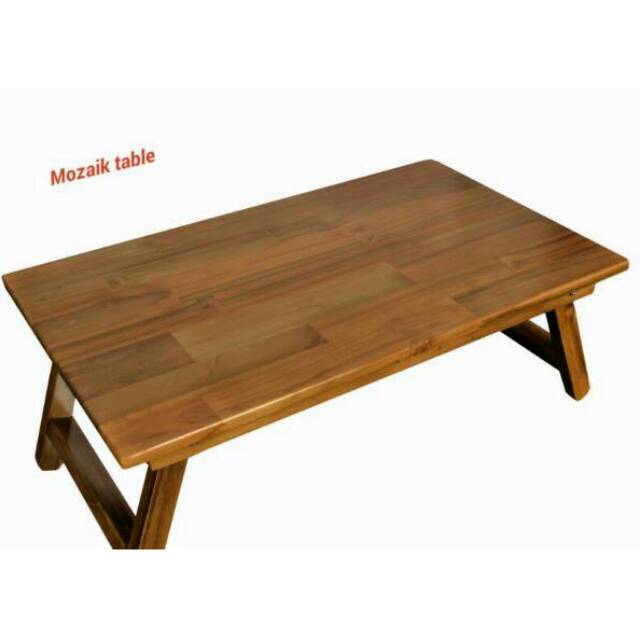Meja lipat laptop kayu/meja belajar/meja lipat kayu jati/ mozaik table