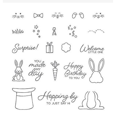 Clear Stamp (Stempel Transparan/Bening) - Rabbit Thema for Birthday